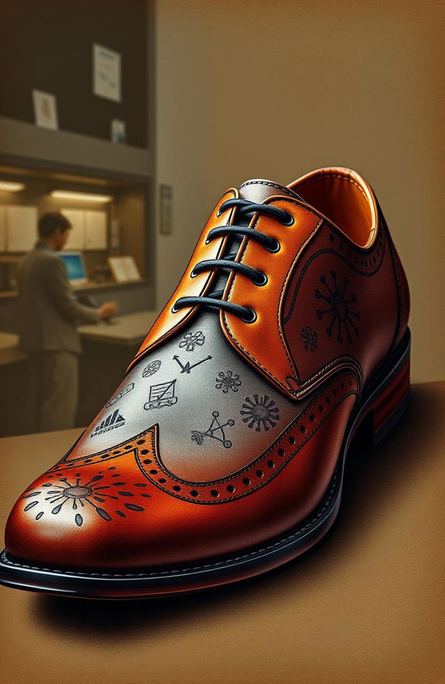 An artistic interpretation of a leather shoe symbolizing epidemiology