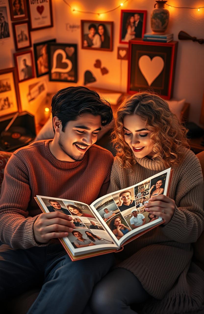 An introspective scene depicting a couple reminiscing about their past together