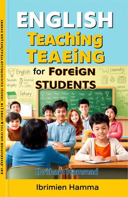 A book cover design for 'English Teaching for Foreign Students' by Ibrahim Hammad
