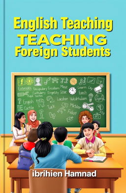 A book cover design for 'English Teaching for Foreign Students' by Ibrahim Hammad