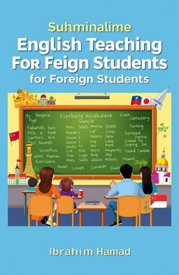 A cover design for a book summarizing English teaching for foreign students by Ibrahim Hamad