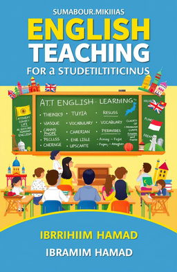 A cover design for a book summarizing English teaching for foreign students by Ibrahim Hamad
