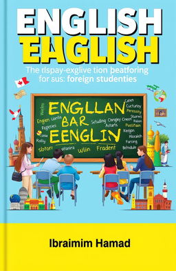 A cover design for a book summarizing English teaching for foreign students by Ibrahim Hamad