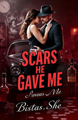 A dramatic book cover featuring a passionate embrace between a mysterious couple, embodying the essence of lovers with a mistress and her man vibe