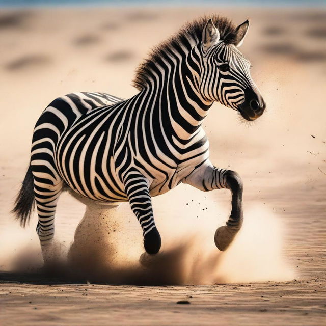 An empowering image of a zebra triumphing over a cheetah, showcasing resilience and unexpected power in the dynamic of nature's survival game