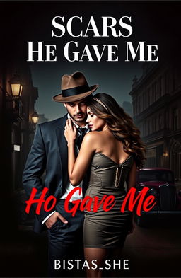 A romantic and captivating book cover featuring two lovers exuding a powerful 'mistress and her man' vibe, both dressed in stylish mafia attire