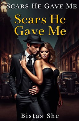 A romantic and captivating book cover featuring two lovers exuding a powerful 'mistress and her man' vibe, both dressed in stylish mafia attire