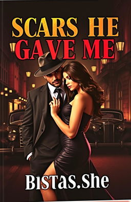 A romantic and captivating book cover featuring two lovers exuding a powerful 'mistress and her man' vibe, both dressed in stylish mafia attire