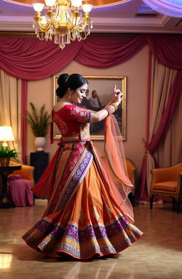 A mesmerizing dance performance depicting the theme of 'Ibaadat Junoon', showcasing a couple passionately engaged in a traditional yet contemporary dance