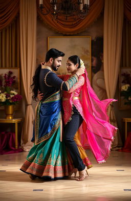 A mesmerizing dance performance depicting the theme of 'Ibaadat Junoon', showcasing a couple passionately engaged in a traditional yet contemporary dance