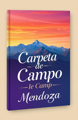A vibrant 2D book cover design featuring a stunning mountain range in the background, with a colorful sky blending hues of orange, pink, and purple