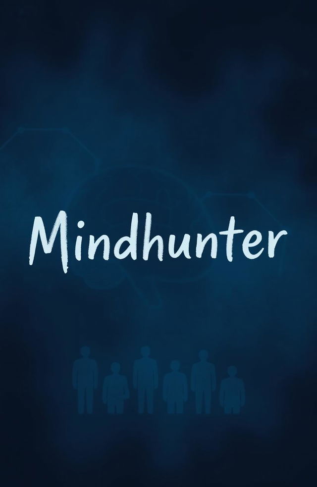 A minimalist sketch inspired by the psychological themes of 'Mindhunter', featuring the word 'Mindhunter' in a bold, artistic font