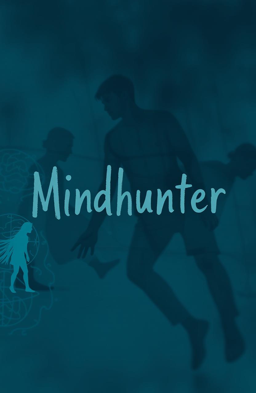 A minimalist sketch inspired by the psychological themes of 'Mindhunter', featuring the word 'Mindhunter' in a bold, artistic font