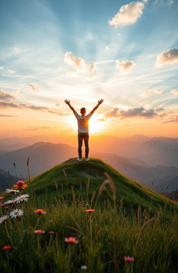 A serene and inspiring scene depicting personal growth and self-discovery