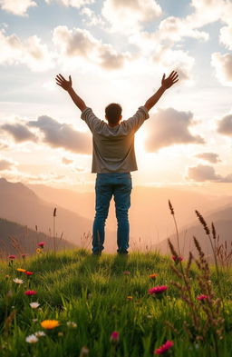 A serene and inspiring scene depicting personal growth and self-discovery