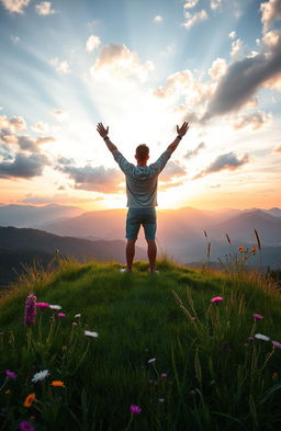 A serene and inspiring scene depicting personal growth and self-discovery