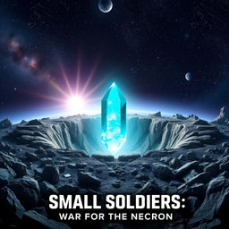 An eye-catching movie poster featuring a mesmerizing space background filled with twinkling stars and distant nebulae