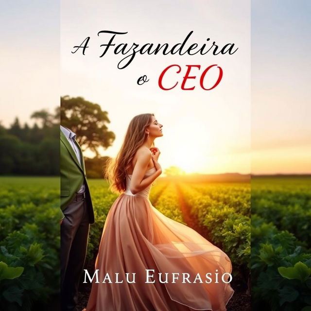 A captivating romance novel cover titled 'A Fazendeira e o CEO'