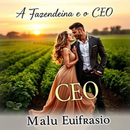 A captivating romance novel cover titled 'A Fazendeira e o CEO'