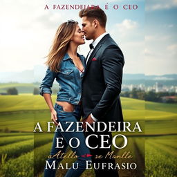 A romance novel cover featuring a stunning young woman dressed in stylish jeans, radiating beauty and confidence