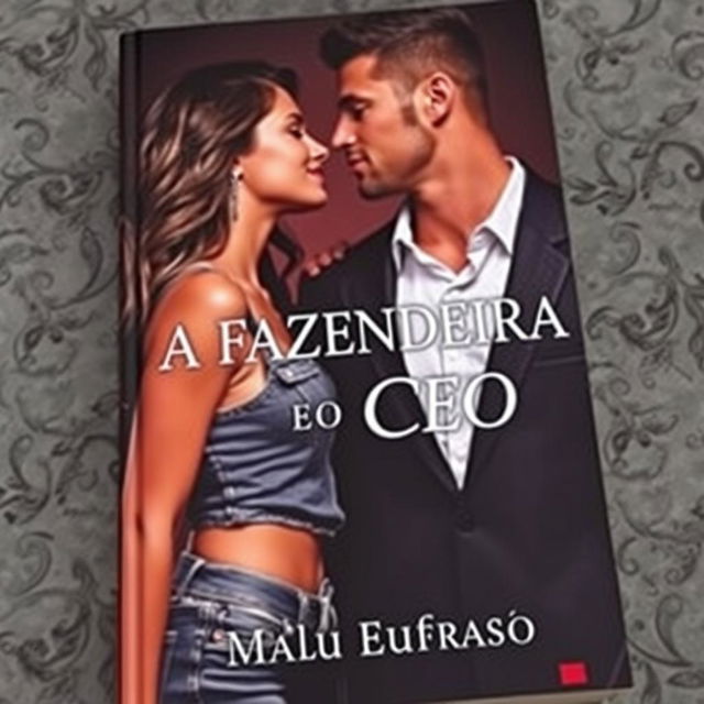 A romantic book cover featuring a stunning young woman dressed in jeans and a handsome, muscular man in a suit