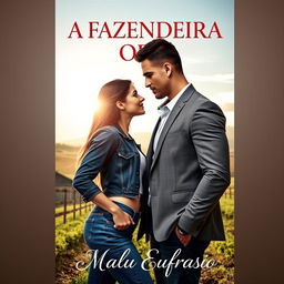 A romantic book cover titled 'A FAZENDEIRA E O CEO'