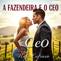 A romantic book cover titled 'A FAZENDEIRA E O CEO'