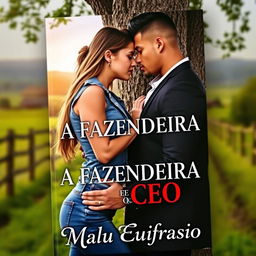 A romantic book cover featuring a beautiful young woman dressed in jeans, and a handsome, muscular man in a suit, positioned closely together as if they are about to kiss