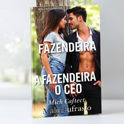 A romantic book cover featuring the title 'A FAZENDEIRA E O CEO' prominently displayed