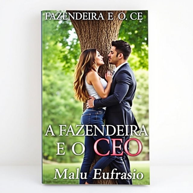 A romantic book cover featuring the title 'A FAZENDEIRA E O CEO' prominently displayed