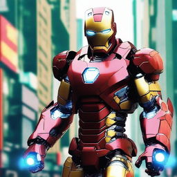 Iron man robotizado cyberpunk gamer