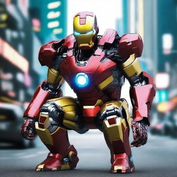 Iron man robotizado cyberpunk gamer