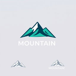 A modern and sleek logo design featuring a stylized, abstract representation of a mountain
