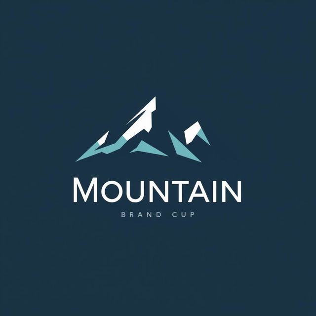 A modern and sleek logo design featuring a stylized, abstract representation of a mountain