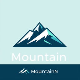 A modern and sleek logo design featuring a stylized, abstract representation of a mountain