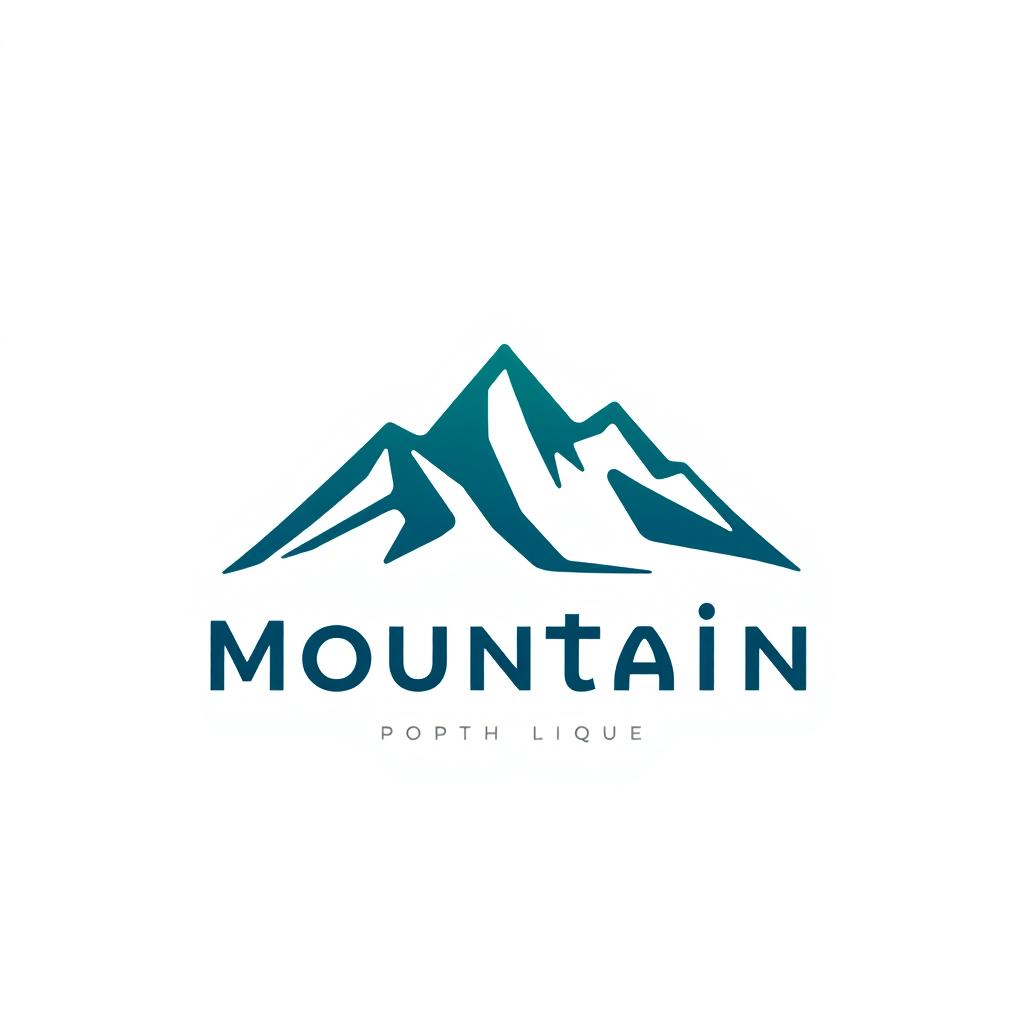 A modern and sleek logo design featuring a stylized, abstract representation of a mountain