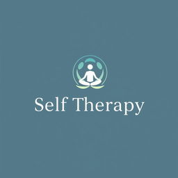 A modern and inviting logo design for a self-therapy brand, incorporating elements of mindfulness and healing