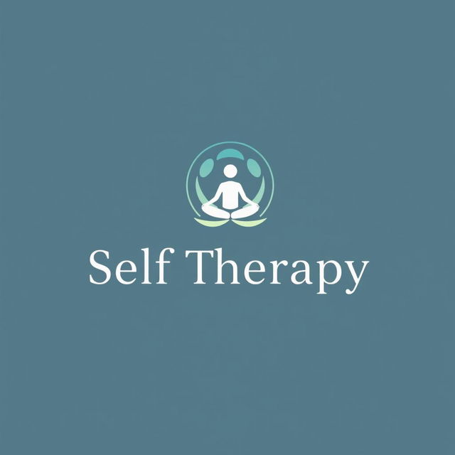 A modern and inviting logo design for a self-therapy brand, incorporating elements of mindfulness and healing