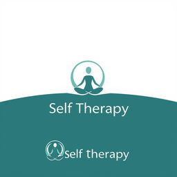 A modern and inviting logo design for a self-therapy brand, incorporating elements of mindfulness and healing