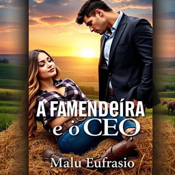 A captivating romance novel cover titled 'A Fazendeira e o CEO'