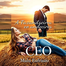 A captivating romance novel cover titled 'A Fazendeira e o CEO'