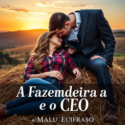 A captivating romance novel cover titled 'A Fazendeira e o CEO'