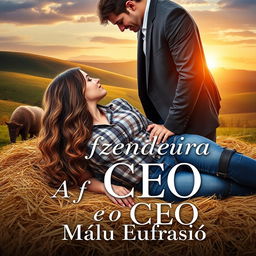 A captivating romance novel cover titled 'A Fazendeira e o CEO'