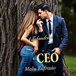 A captivating book cover for a romance novel titled 'A Fazendeira e o CEO'