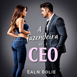 A book cover for a romance novel titled 'A Fazendeira e o CEO'