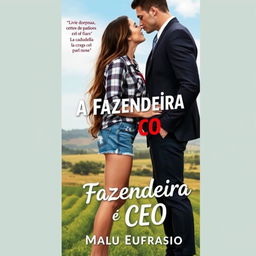 A romantic book cover featuring a beautiful young woman, 18 years old, with long hair and a curvy figure