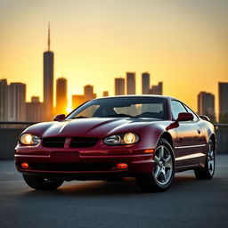 A stunning 1999 Dodge Charger parked in a sleek urban environment, showcasing its iconic design with bold lines and a muscular stance