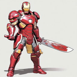 Iron man con armadura samurai