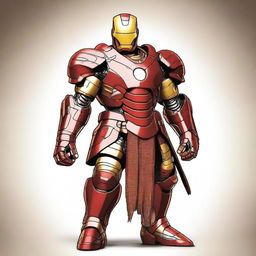 Iron man con armadura estilo samurai