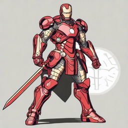 Iron man con armadura estilo samurai